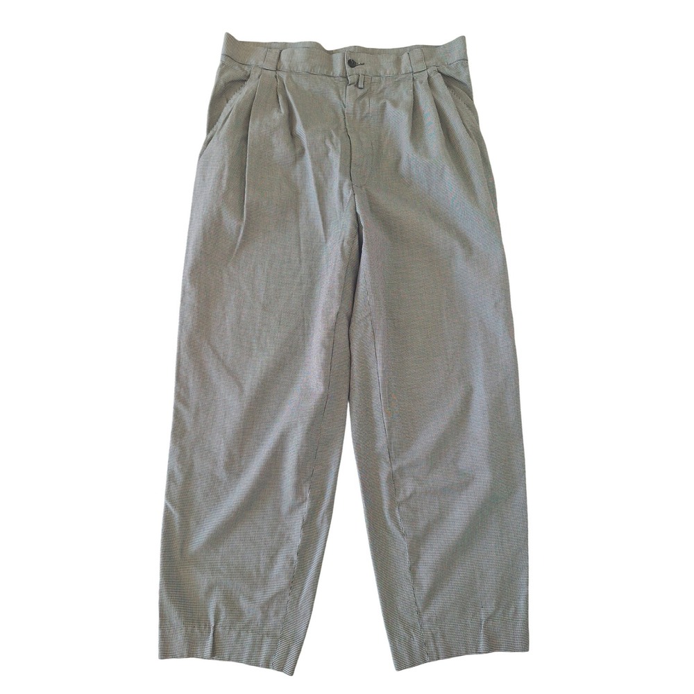 Gianni Versace Vintage Mens Pleated Houndstooth Cotton Trousers Italy Size 54